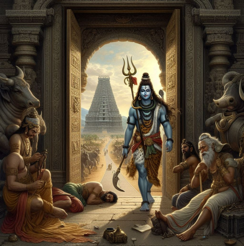 Shiva`s stamp on a gate in Madurai